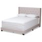 Baxton Studio Brady King Upholstered Bed in Beige, , large