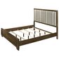 Crown Mark Lakecrest King Wood and Upholstered Panel Bed in Brown, , large
