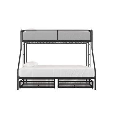 DHP Jaxon Twin over Full Bunk Bed with 2 Storage Drawers in Black, , large