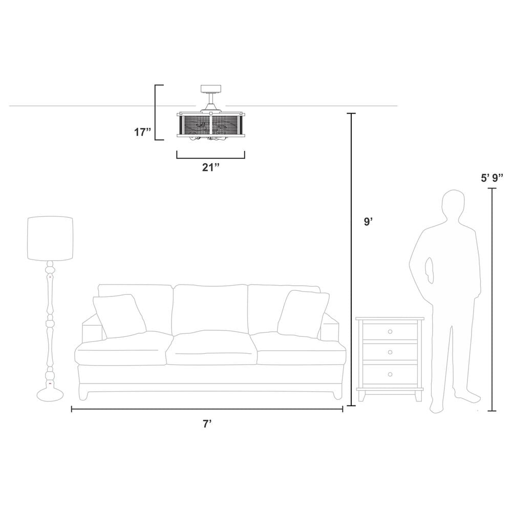 Vaxcel Humboldt 21" LED Ceiling Fan in Oil Rubbed Bronze and Burnished Teak, , large