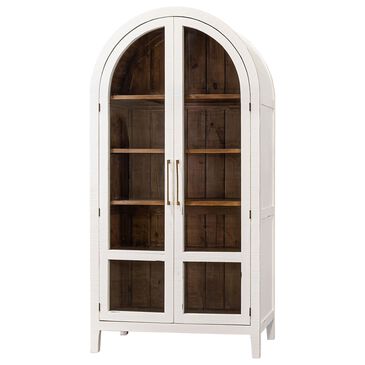 Ardent Home Julia  2-Door Display Cabinet in Rubbed White and Caramel, , large