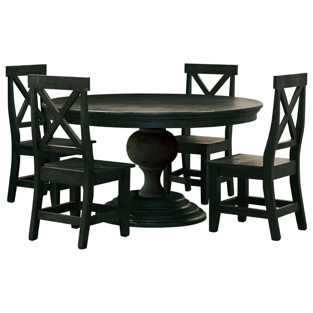 Mayberry Hill Britton 5-Piece Round Dining Set in Charcoal, , large