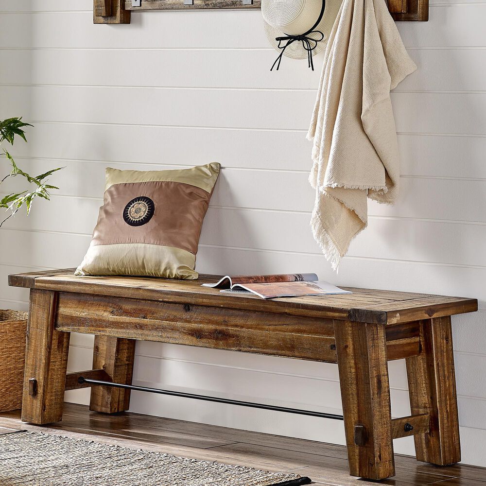 Bolton Furniture Durango 60" Entryway/Dining Bench in Dark Brown, , large