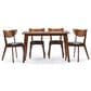 Baxton Studio Sumner 5-Piece Rectangular Dining Set in Walnut, , large