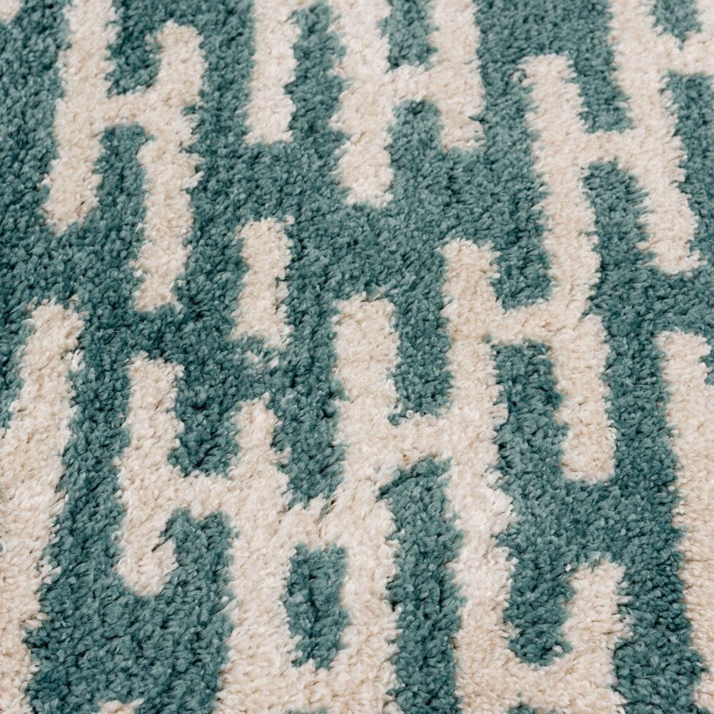 Central Oriental Tulsa Gordie 5&#39; x 7&#39;3&quot; Aqua and White Sand Area Rug, , large