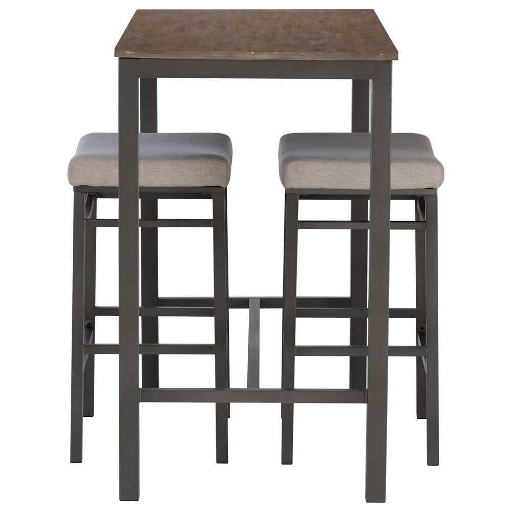 Linon Home Decor Betty 3-Piece Faux Marble Pub Set in Pewter and Grey, , large