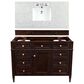 James Martin Vanities Brittany 48" Single Bathroom Vanity in Burnished Mahogany with 3 cm Eternal Jasmine Pearl Quartz Top and Rectangle Sink, , large