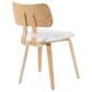 Armen Living Jaguar Side Chair with White Upholstery in Oak, , large