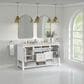 James Martin Vanities Breckenridge 60" Double Bathroom Vanity in Bright White with 3 cm Eternal Jasmine Pearl Quartz Top and Rectangular Sinks, , large
