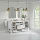 James Martin Vanities Breckenridge 60" Double Bathroom Vanity in Bright White with 3 cm Eternal Jasmine Pearl Quartz Top and Rectangular Sinks, , large