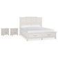 Nicolette Home Willowbrook King Storage Bed with Two Nightstands in Egg Shell White, , large