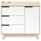 Babyletto Hudson 3 Drawer Changer Dresser in Washed Natural and White, , large