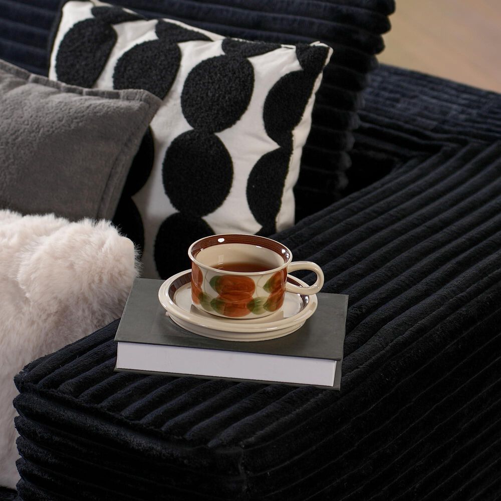 HOMLUX 104" Cloud Sectional Couch Upholstered Modular Sofa with Right L-Shape Chaise, Corduroy Fabric in Black, , large