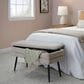 Lumisource Neapolitan Storage Bench with Light Brown Cushion in Black, , large