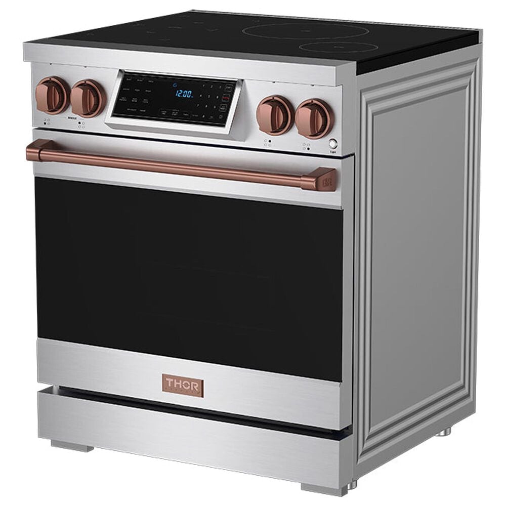 Thor Kitchen Gordon Ramsay 4.8 Cu. Ft. Professional Induction Range with Rose Gold Handle Kit in Stainless Steel, , large