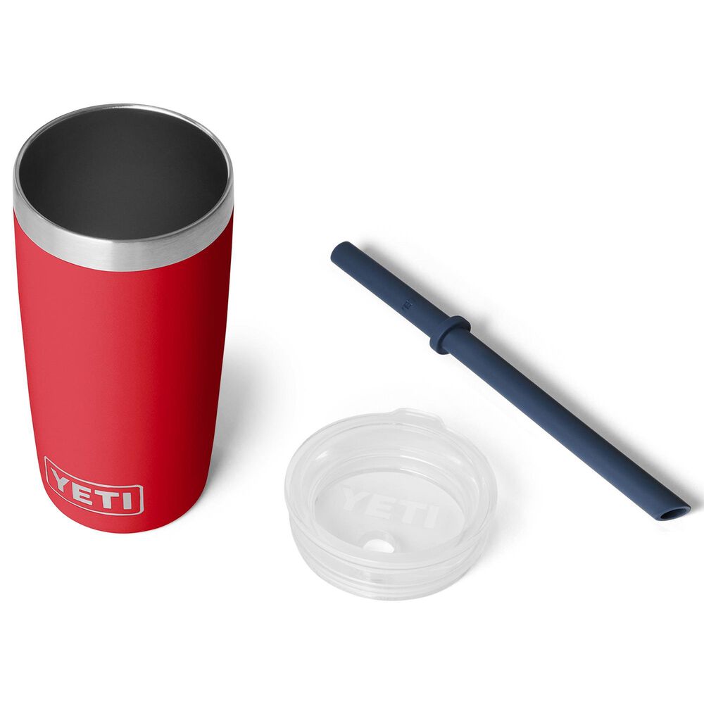 YETI Rambler Jr. 10 Oz Tumbler with Silicone Straw Lid in Rescue Red and Navy, , large