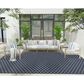 Nourison Twist Reversible 9" x 12" Navy Indoor/Outdoor Area Rug, , large