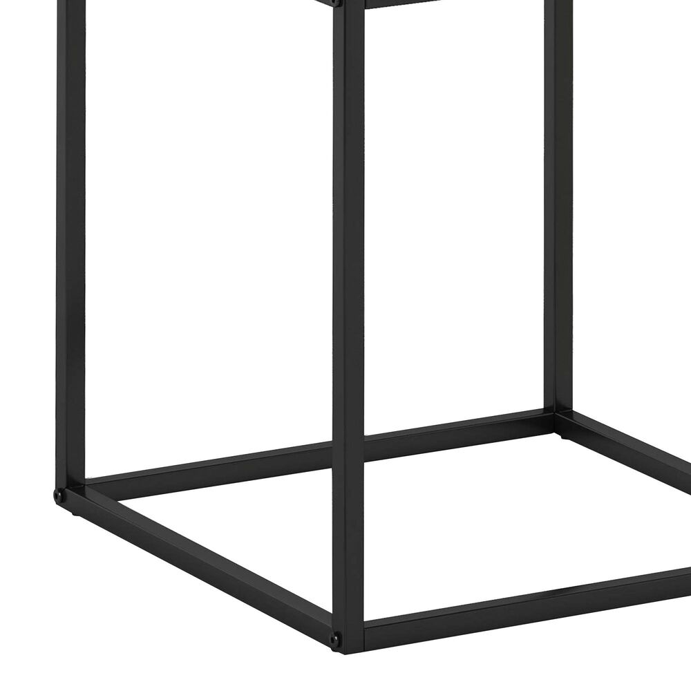 HOMLUX Cube Stackable End Table in Columbia Walnut and Black, , large