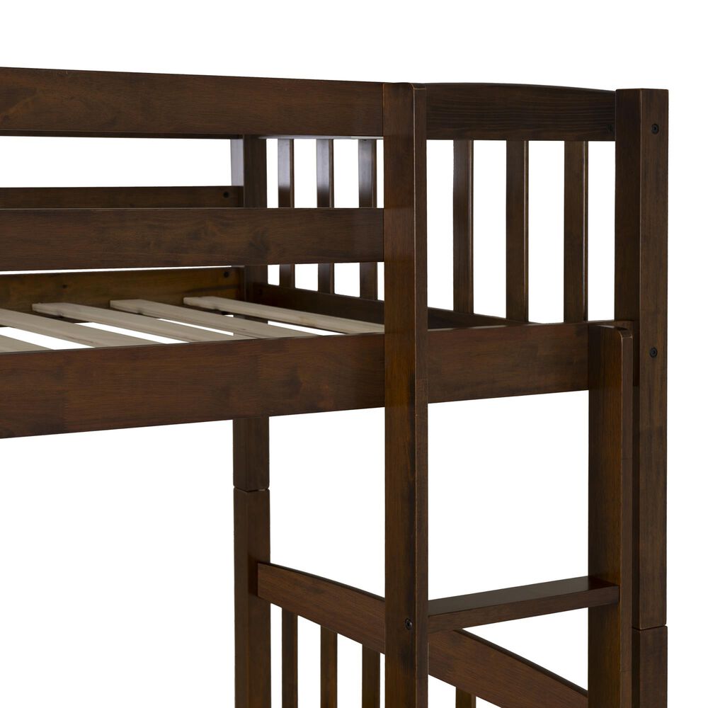 Linon Home Decor Perryton Twin Over Twin Bunk Bed in Warm Oak, , large