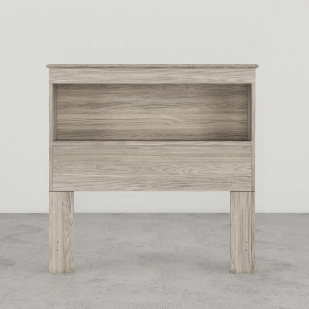 Lemoore Essential Twin Bookcase Headoard in Swedish Grey Elm, , large