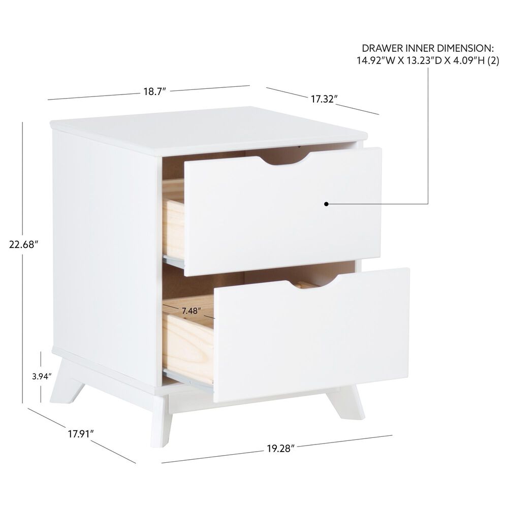 Linon Home Decor Polly 2-Drawer Nightstand in White, , large