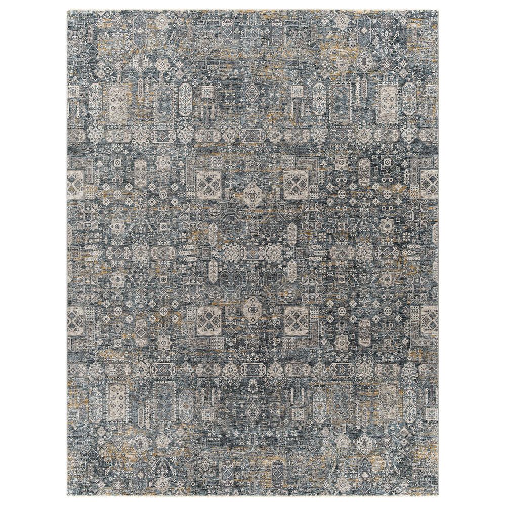 Surya Cardiff 7"10" x 10"3" Teal, Gray and Camel Area Rug, , large