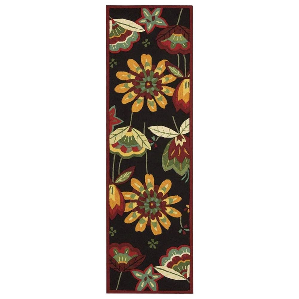 Nourison Fantasy FA12 2"3"" x 8" Black Runner, , large