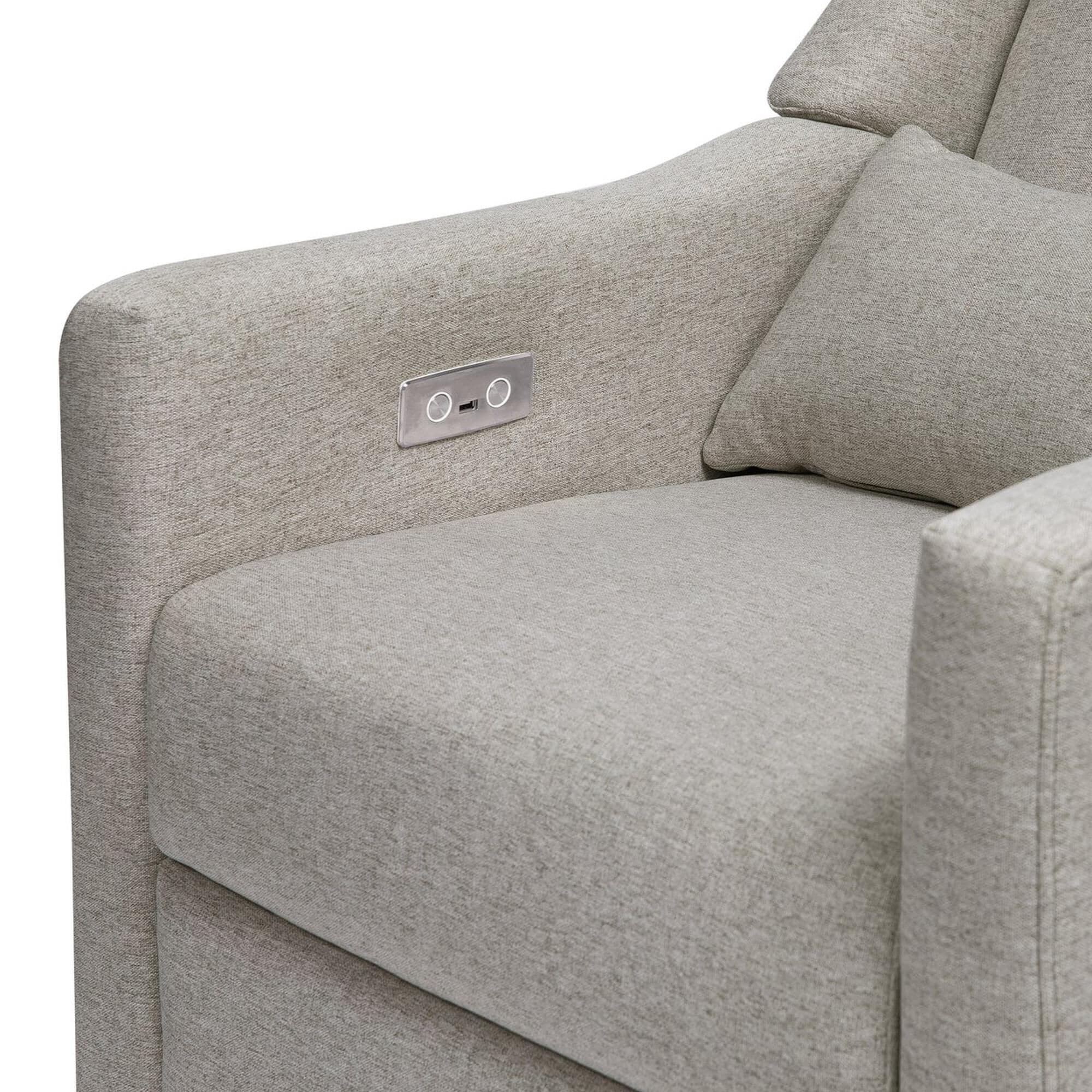 Babyletto Kiwi Power Recliner with USB in Grey Eco Weave NFM