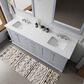 Lexora Home Dukes 80" Double Bathroom Vanity in Dark Grey with 2 cm White Cultured Marble Top and Rectangular Sinks, , large