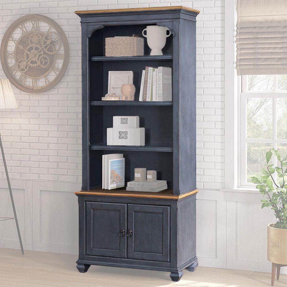 Legends Furniture Americana Bookcase Pier in Corduroy Blue, , large