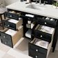 James Martin Vanities Brittany 48" Single Bathroom Vanity in Black Onyx with 3 cm Lime Delight Quartz Top and Rectangular Sink, , large