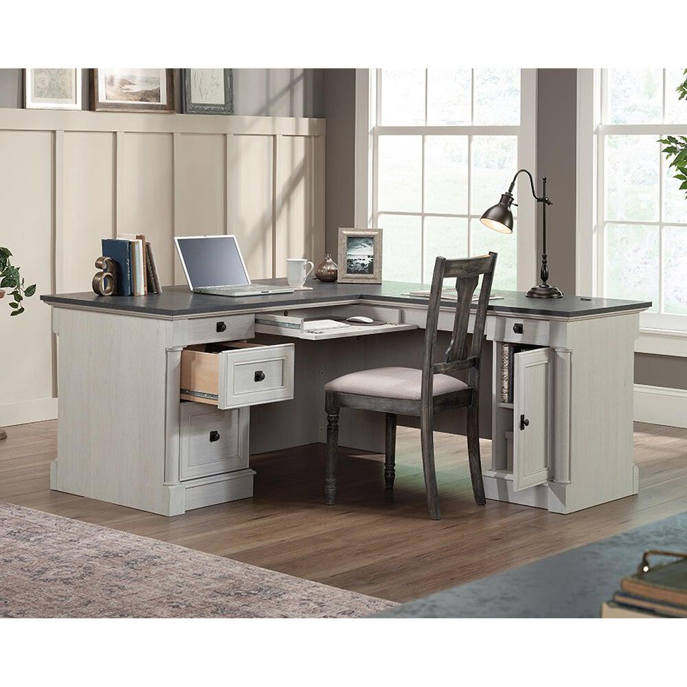 Sauder Palladia L-Shaped Desk in Glacier Oak, , large