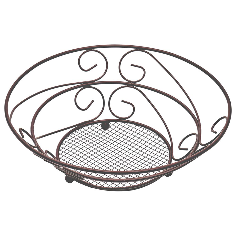 Home Basics Scroll Fruit Basket in Bronze, , large