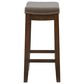 Linon Home Decor Claridge Counter Stool with Grey Cushion in Rustic Dark Brown, , large