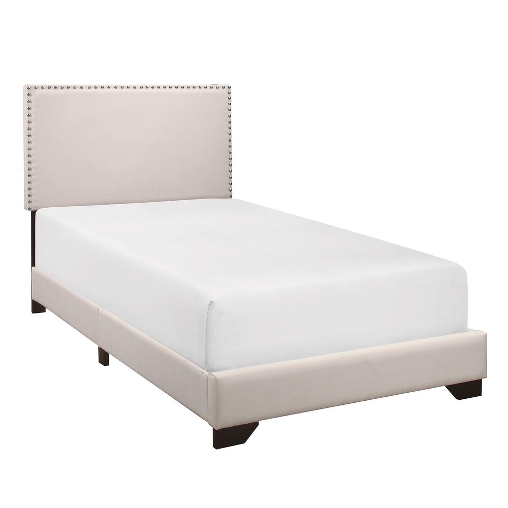 The Monday Company Twin Upholstered Bed in Cream, , large