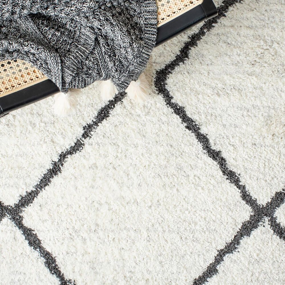 Safavieh August Shag AUG572A 4&#39;5&quot; x 6&#39;5&quot; Ivory and Black Area Rug, , large