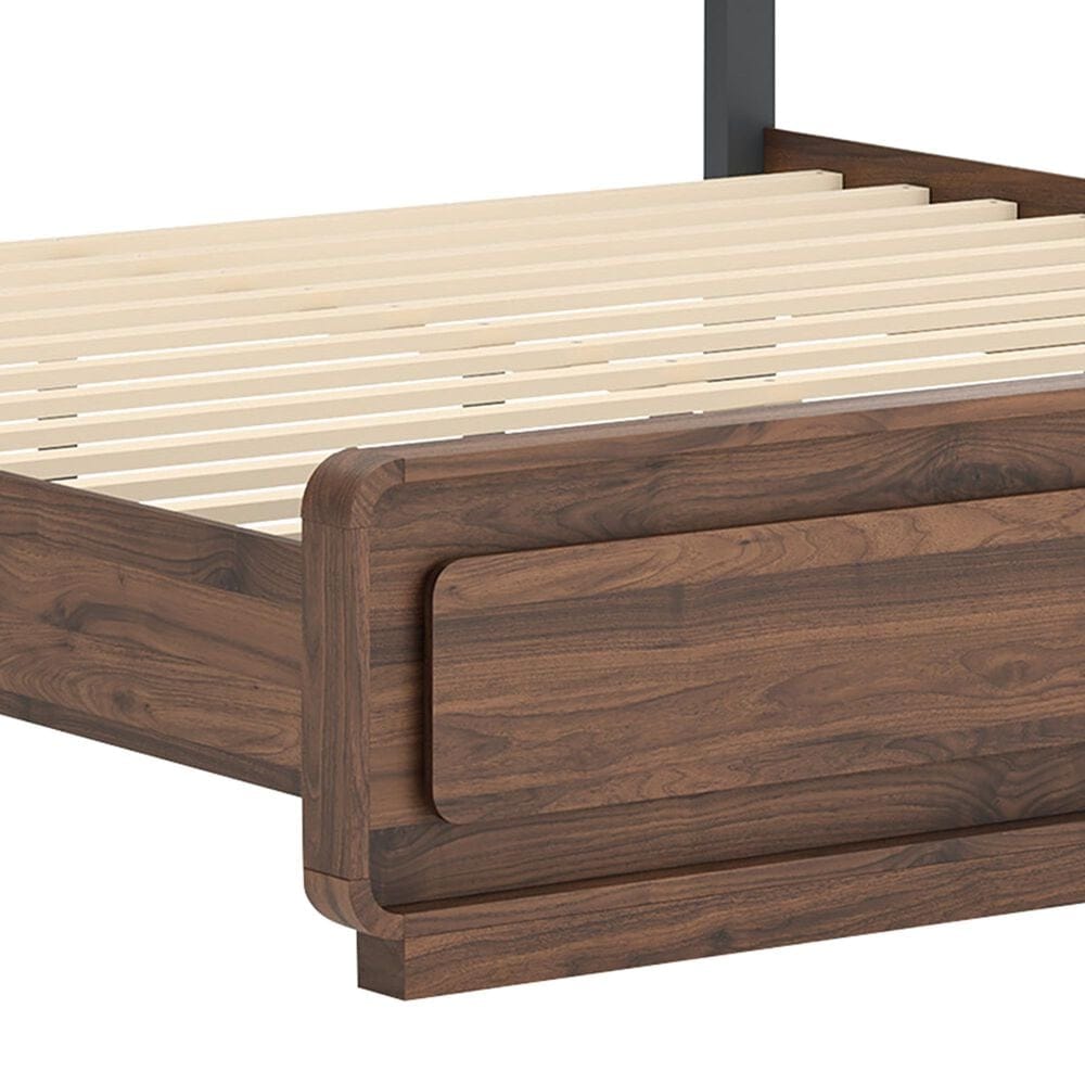 Ashley Fortlorn King Platform Bed in Walnut Brown with LED Light, , large