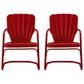 Crosley Furniture Ridgeland Metal Chair in Red (Set of 2), , large