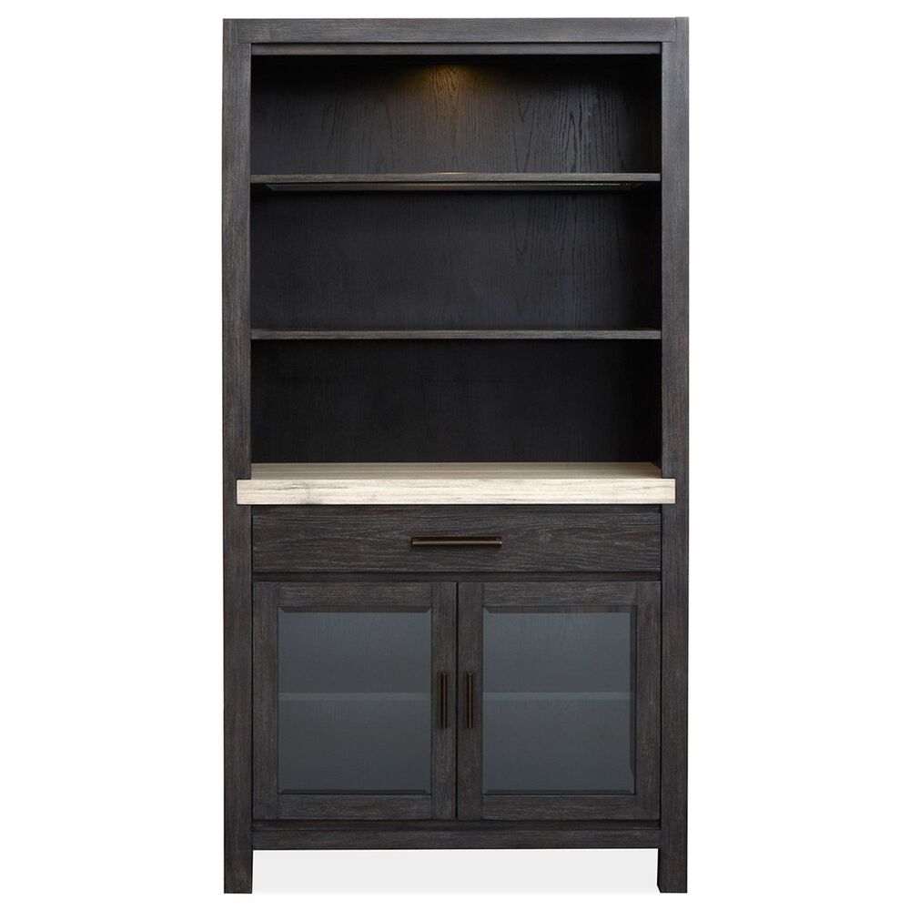 Nicolette Home Plum Creek Display Cabinet with Hutch in Ravenwood Black, , large