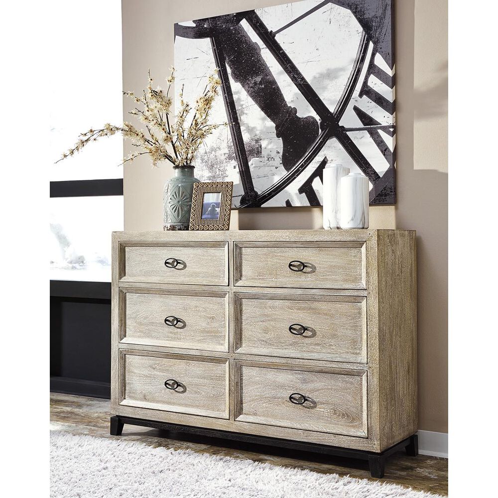 Signature Design by Ashley Halamay Dresser in White Waxed Finish, , large