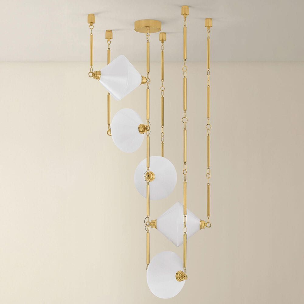 Troy Lighting Solara 5-Light Chandelier in Vintage Polished Brass, , large