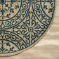 L&R Resources Synergy 6" Round Tan and Slate Teal Area Rug, , large