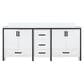 Lexora Home Ziva 72" Double Bathroom Vanity in White with 2 cm White Quartz Top and Rectangular Sinks, , large