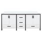Lexora Home Ziva 72" Double Bathroom Vanity in White with 2 cm White Quartz Top and Rectangular Sinks, , large