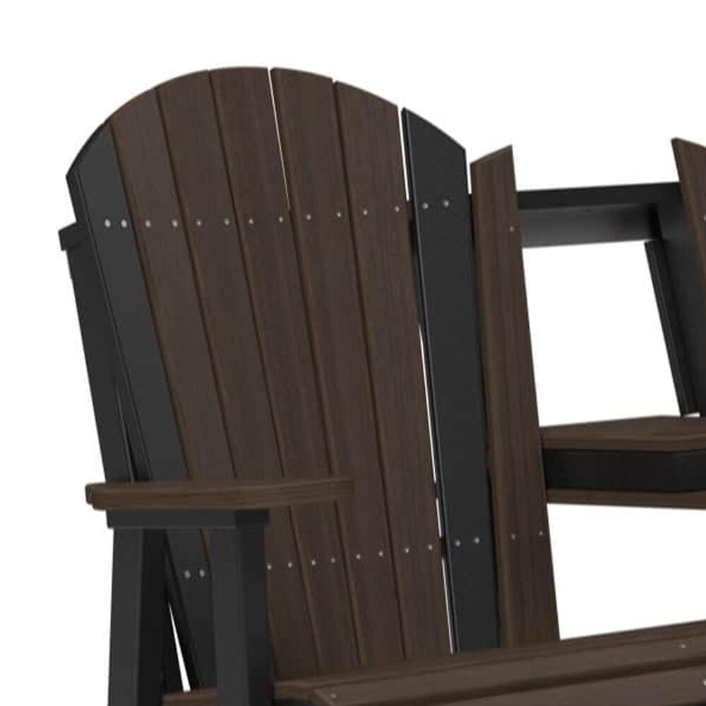Amish Orchard Adirondack Glider Loveseat in Brazilian Walnut and Black, , large