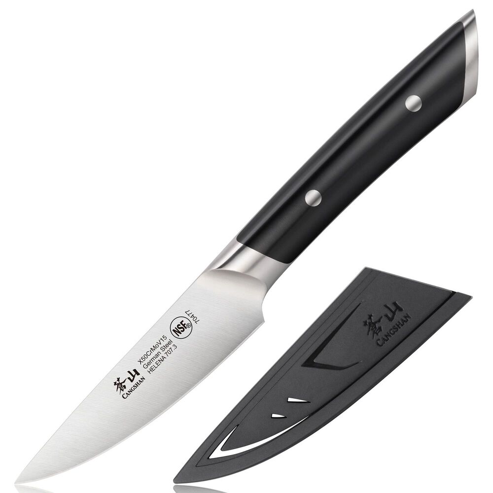 Cangshan Helena 3.5" Paring Knife with Sheath in Black, , large