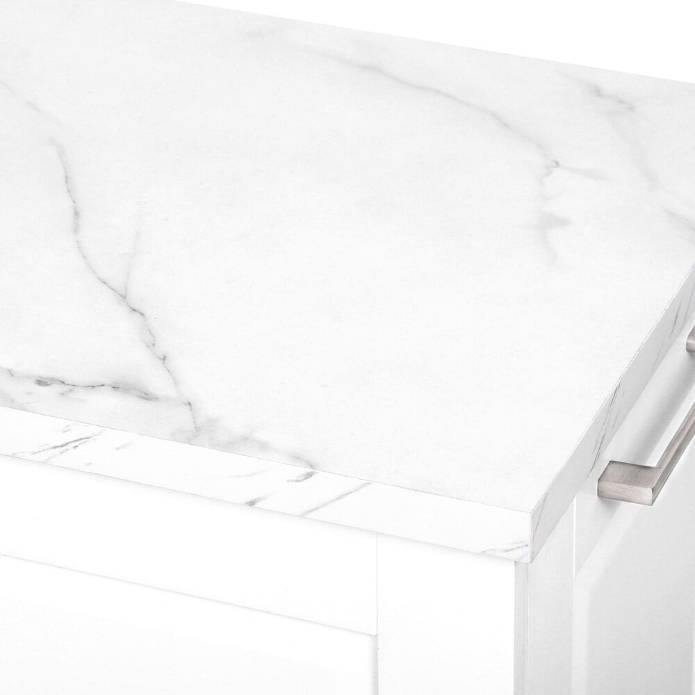 HOMLUX 51" Kitchen Island with Tilt Trash Can Cabinet in White, , large