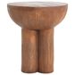 Hearth and Haven Iris Outdoor Round Side Table with 3 Cylindrical Legs in Brown, , large