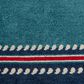 Central Oriental Terrace Tropic Nautical Border Rope 7"10" x 9"10" Turquoise and Sapphire Area Rug, , large