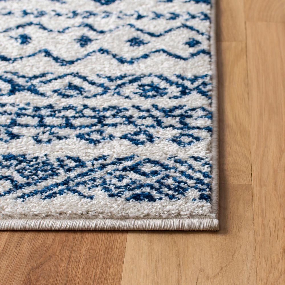 Safavieh Tulum Transitional  2&#39; x 9&#39; Ivory and Navy Runner, , large